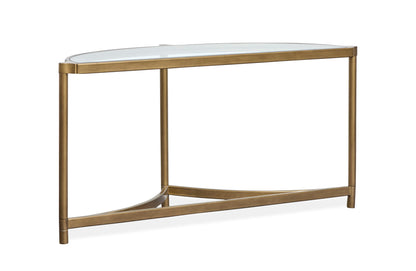 Cassidy - Demilune Sofa Table - Aged Brass And Volakas Classic