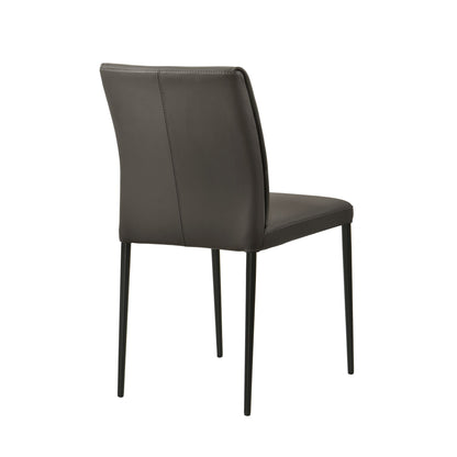 Meriam - Full Back Top Grain Leather Upholstered Metal Dining Chairs (Set of 2)