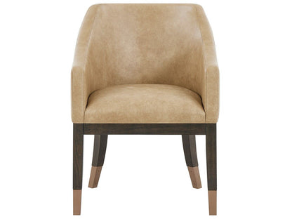 Fenwick - Leather Arm Chair - Light Brown / Dark Brown