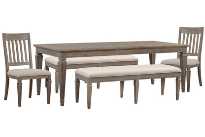 Lancaster - 5 Piece Extendable Rectangular Dining Table Set