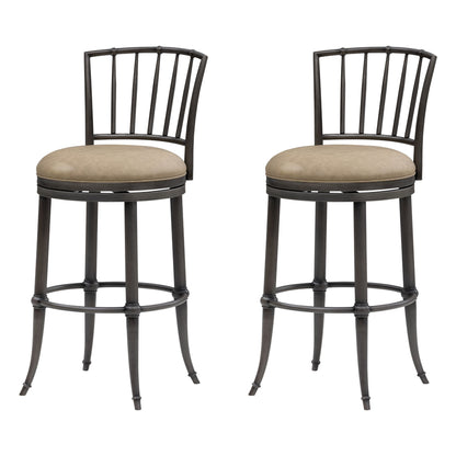Vince - Commercial Grade Steel Frame Faux Leather Upholstered Swivel Bar Height Barstool