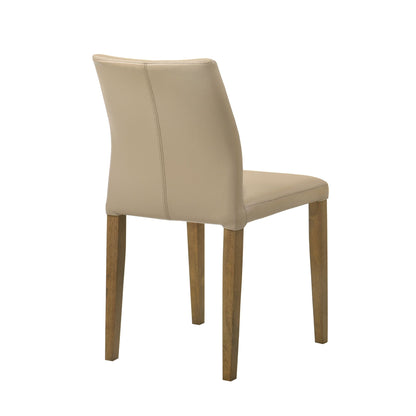 Elyza - Full Back Top Grain Leather Upholstered Wood Dining Chairs (Set of 2)