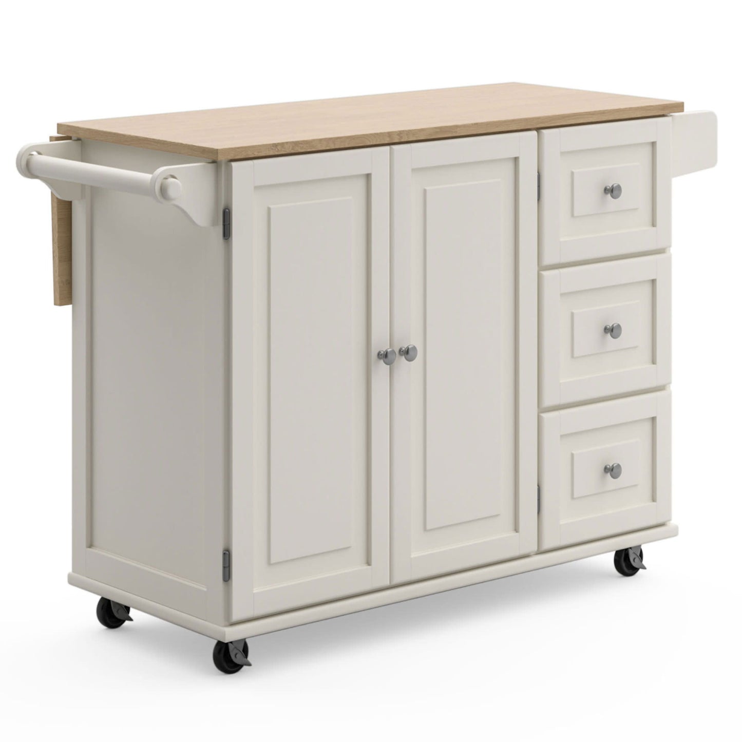 Blanche - Kitchen Cart - Rubber Wood Top