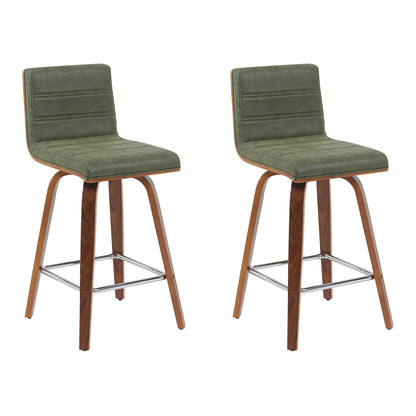 Vienna - Modern Counter Height Swivel Bar Stool - Walnut Finished Wood Frame