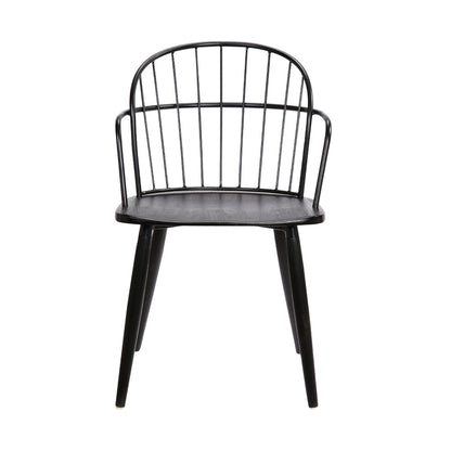 Bradley - Steel Framed Side Chair - Black Powder / Black Brushed