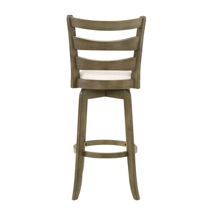 Melindra - Modern Farmhouse Swivel Wood Bar Height Kitchen Bar Stool