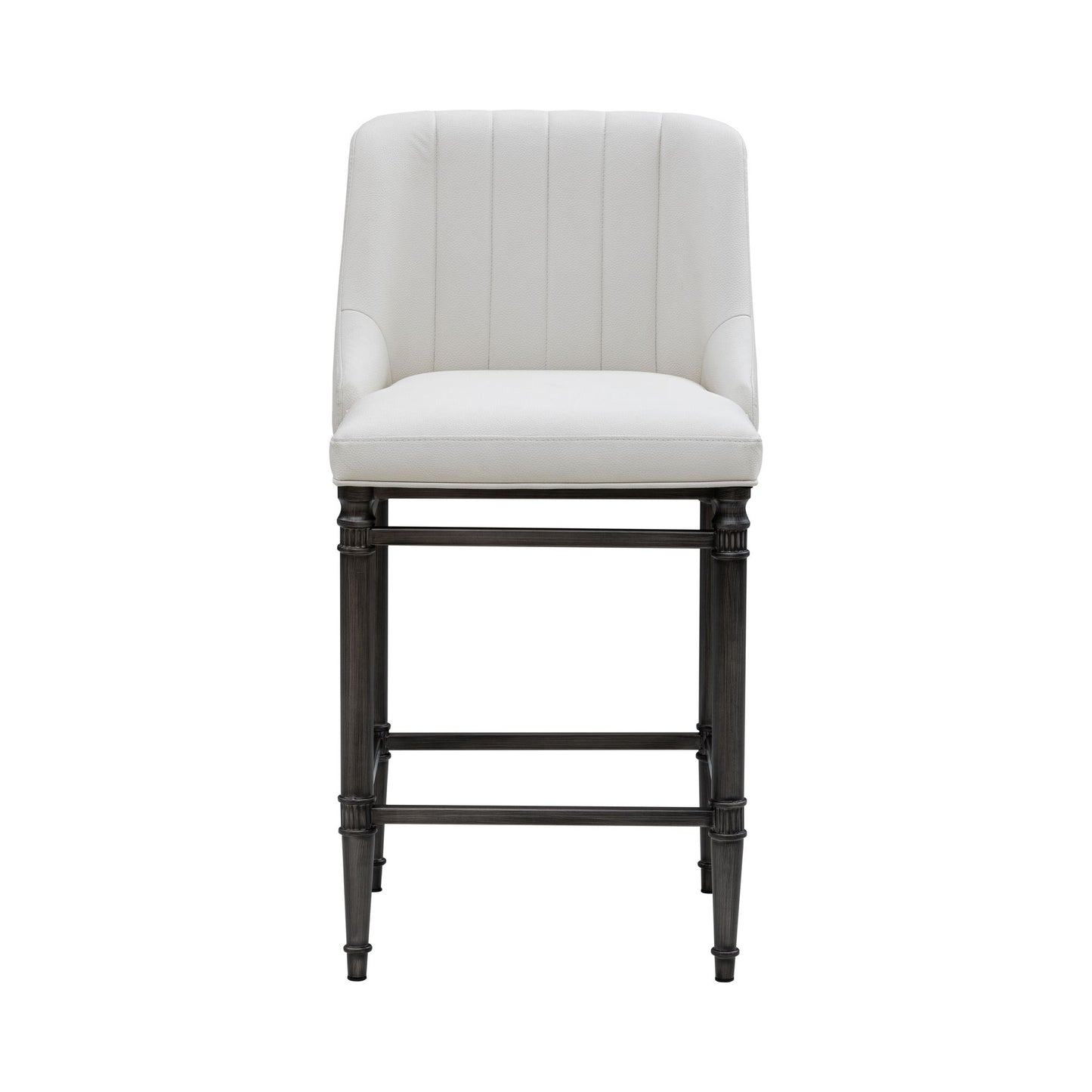 Marvin - Steel Frame Faux Leather Upholstered Counter Height Barstool