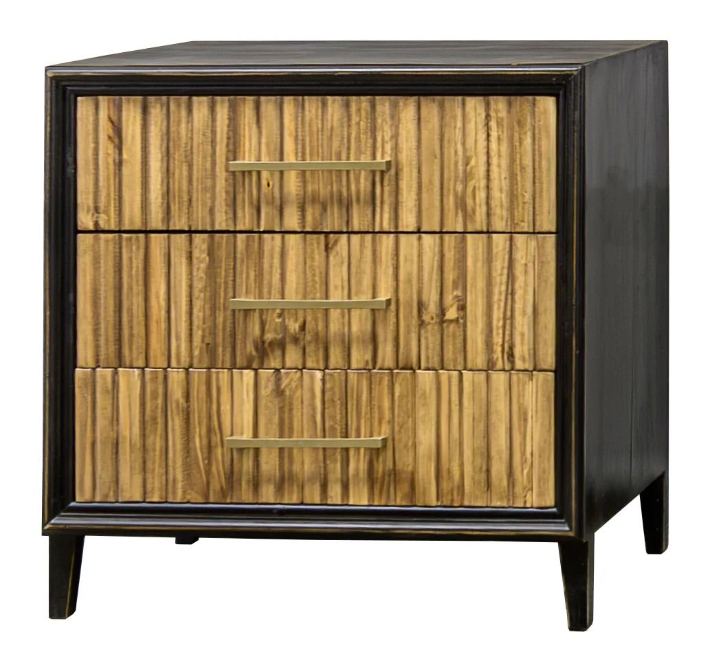 Riley - Nightstand - Limousine Black / Wheat
