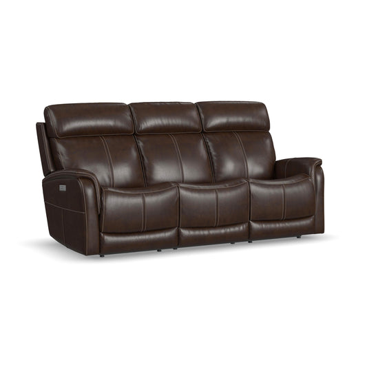 View - Power Reclining Sofa With Console, Power Headrest & Lumbar