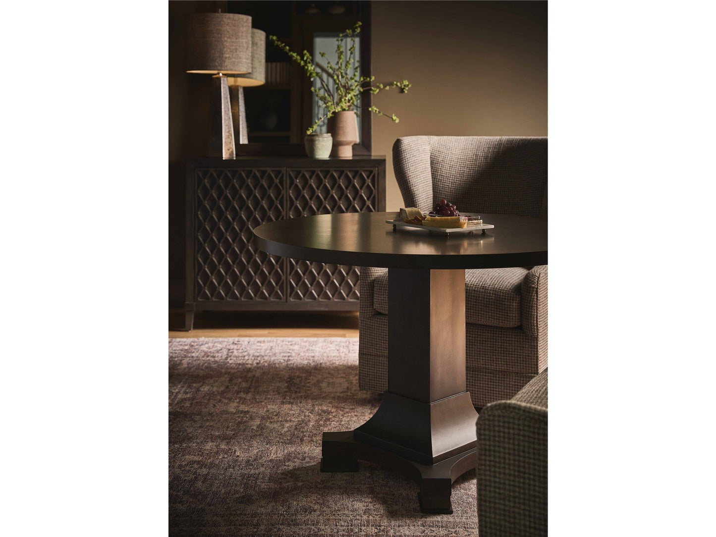 Fenwick - Pedestal Table - Dark Brown