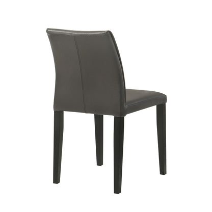 Velena - Full Back Top Grain Leather Upholstered Wood Dining Chairs (Set of 2) - Cola