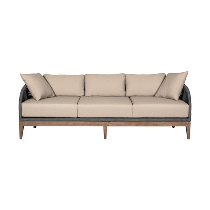 Orbit - 4 Piece Outdoor Patio Conversation Set - Weathered Eucalyptus / Taupe