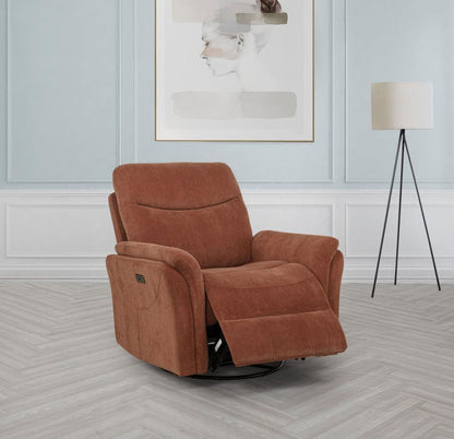 Adler - Upholstered Power Swivel Glider Recliner