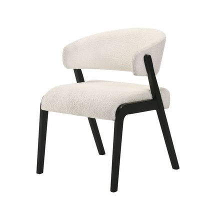 Kimber - 5-Piece Marble Dining Set - Black Finish And Snow Pearl Seats