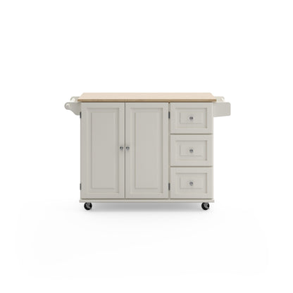 Blanche - Kitchen Cart - Rubber Wood Top
