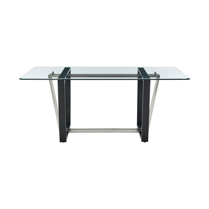 Kai Anastasia - Rectangular Glass Dining Table Set - Matte Black Base