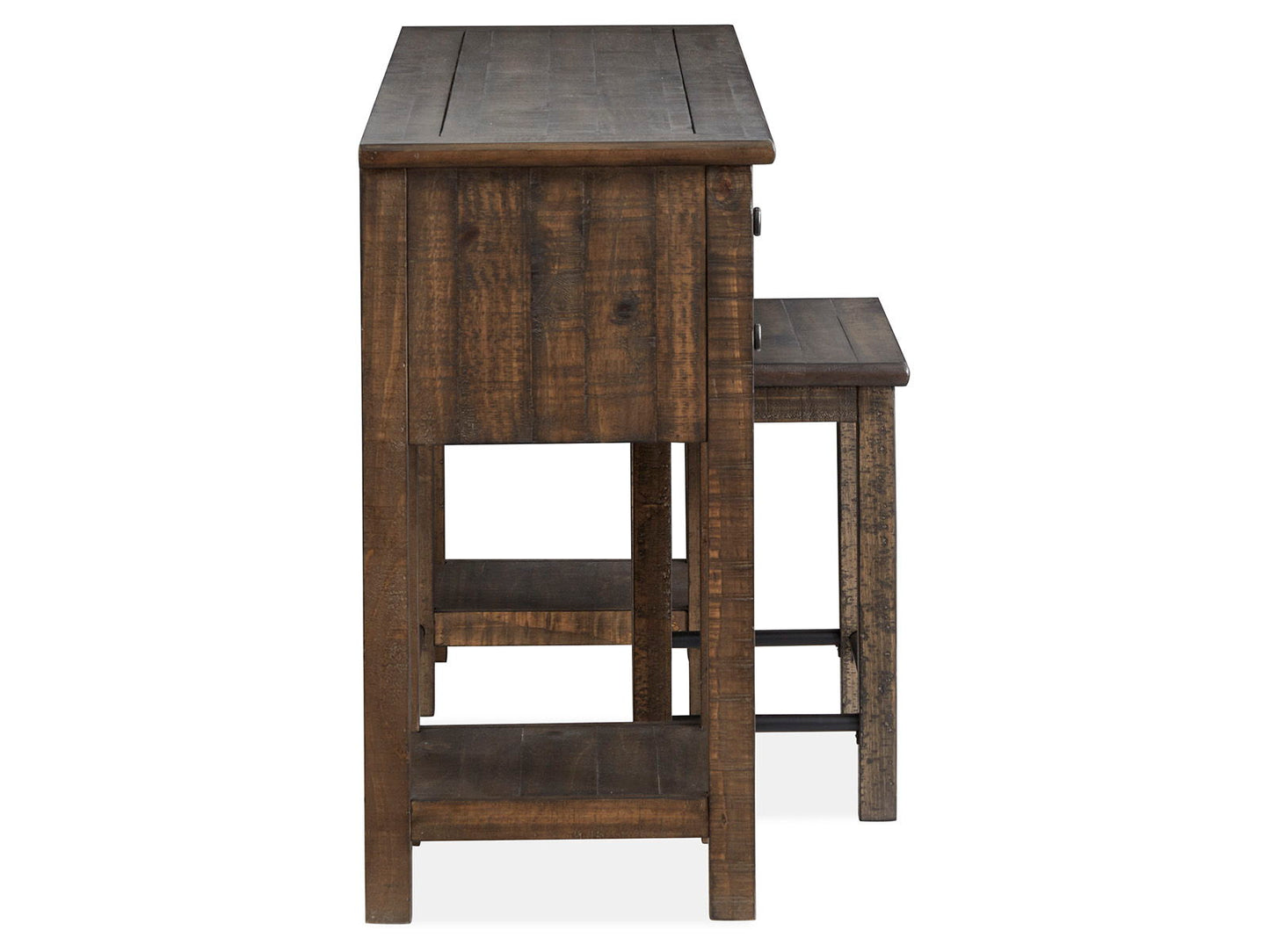 Smithton - Rectangular Sofa Table With 1 Stool - Homestead Brown