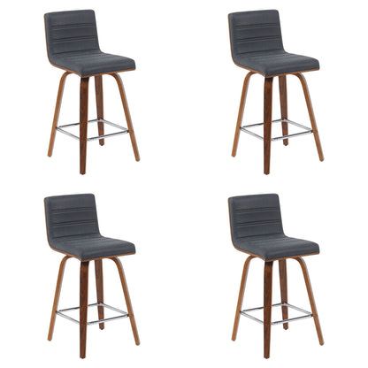 Vienna - Modern Counter Height Swivel Bar Stool - Walnut Finished Wood Frame