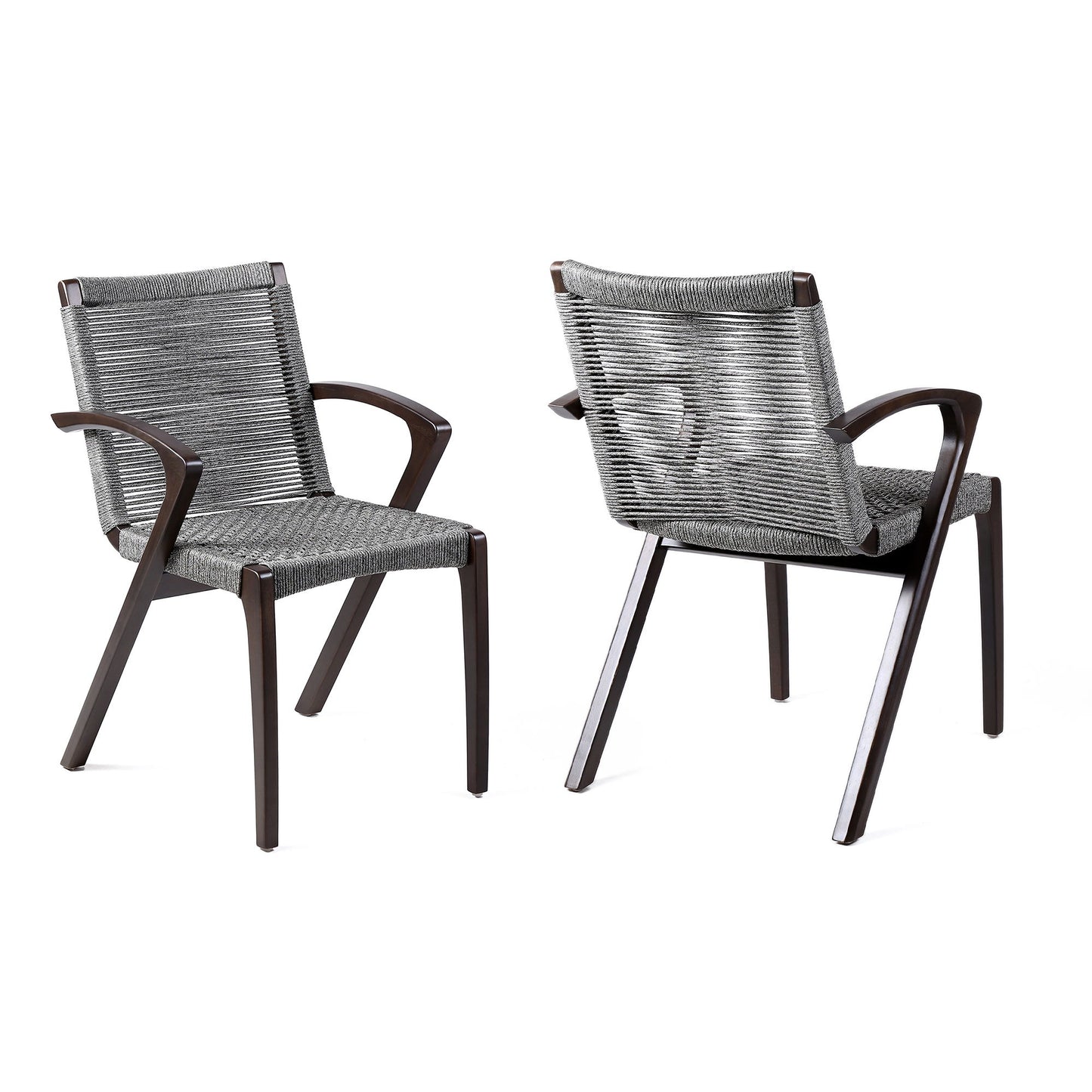 Nabila - Outdoor Wood And Rope Dining Chairs (Set of 2)