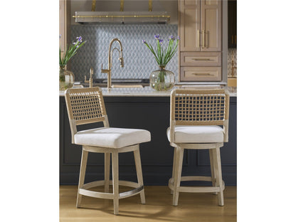 Oasis - Dockside Swivel Counter Stool - White / Beige