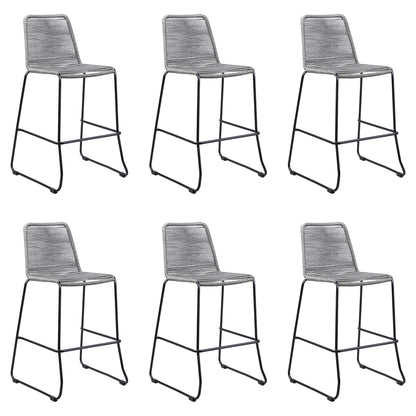 Shasta - 26" Outdoor Metal And Rope Stackable Barstool