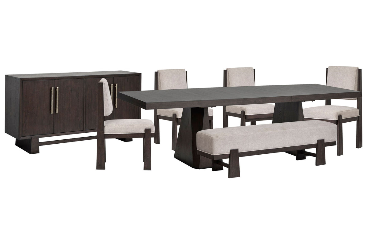 Tauren - 7 Piece Extendable Double Pedestal Dining Table Set