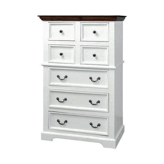 Madison Avenue - 7-Drawers Chest - Aged White / Tobacco