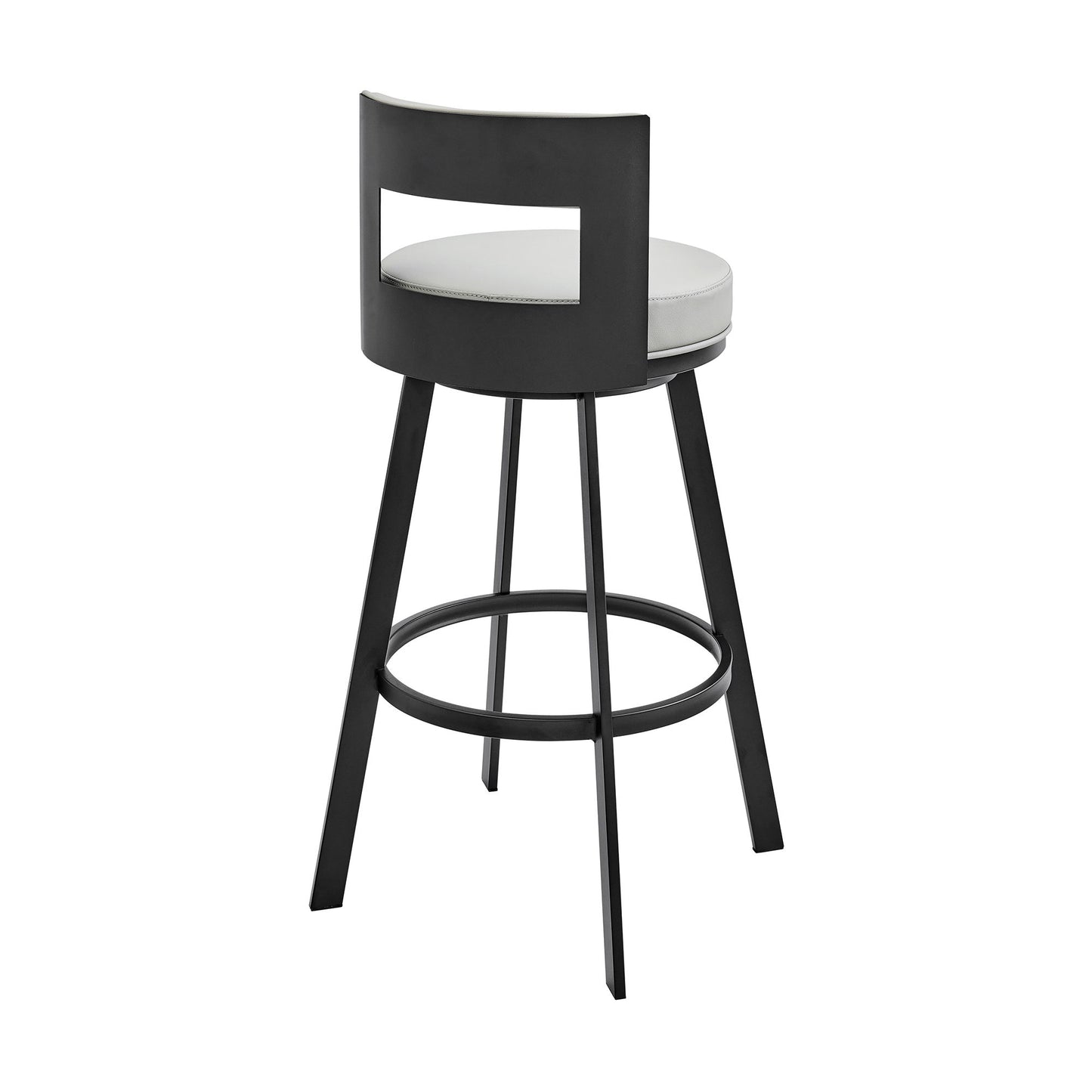 Lynof - Swivel Counter Stool - Black Finish