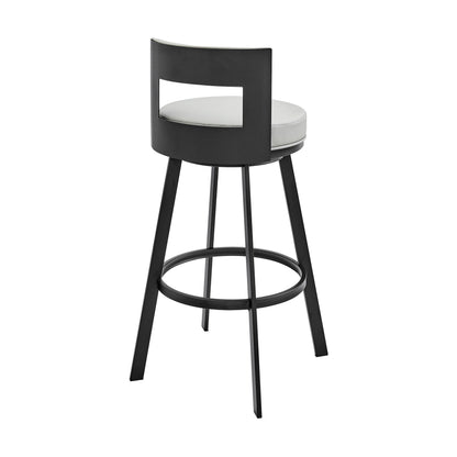 Lynof - Swivel Counter Stool - Black Finish