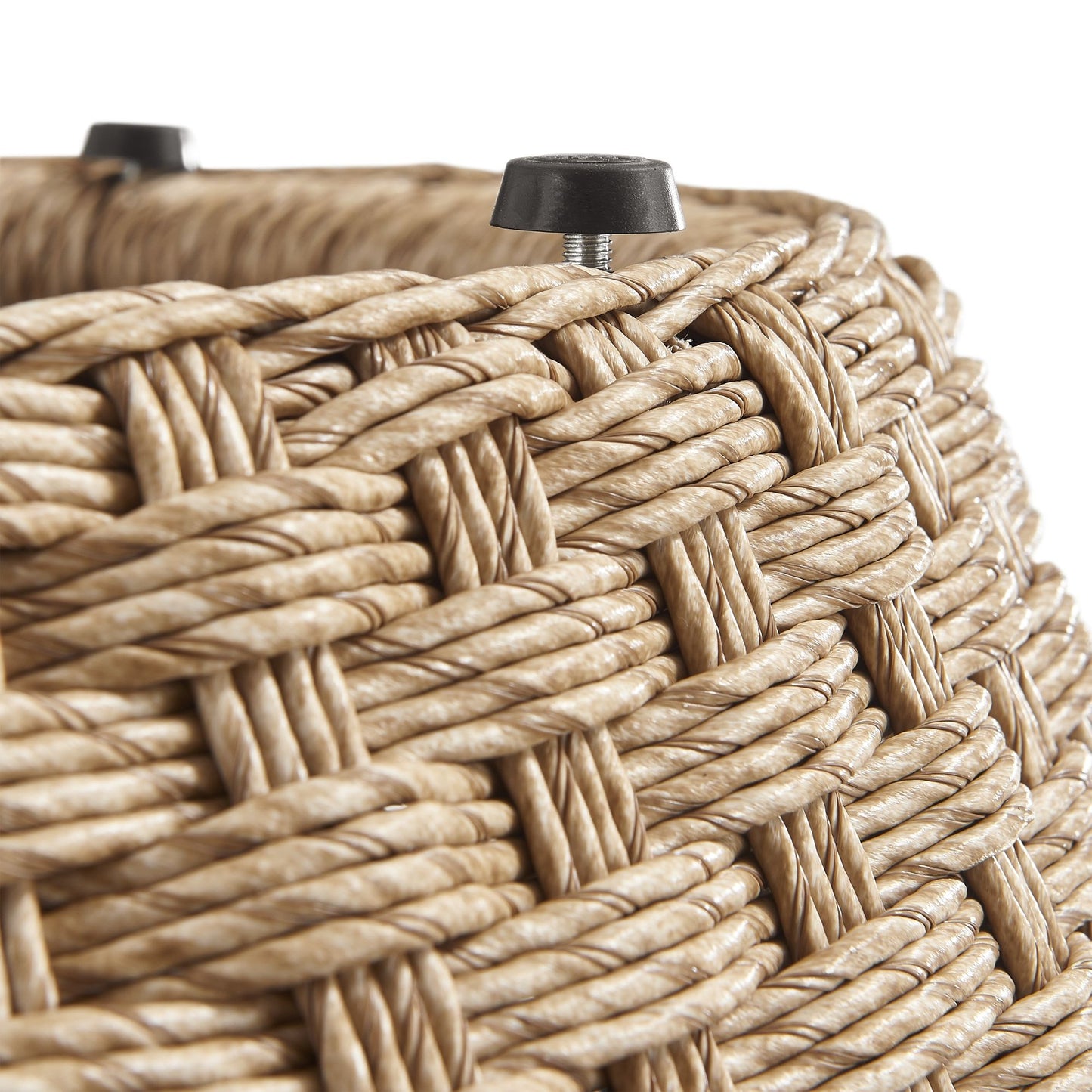 Kobalt - Rattan Round Outdoor Side Table With Sintered Stone Table Top - Beige