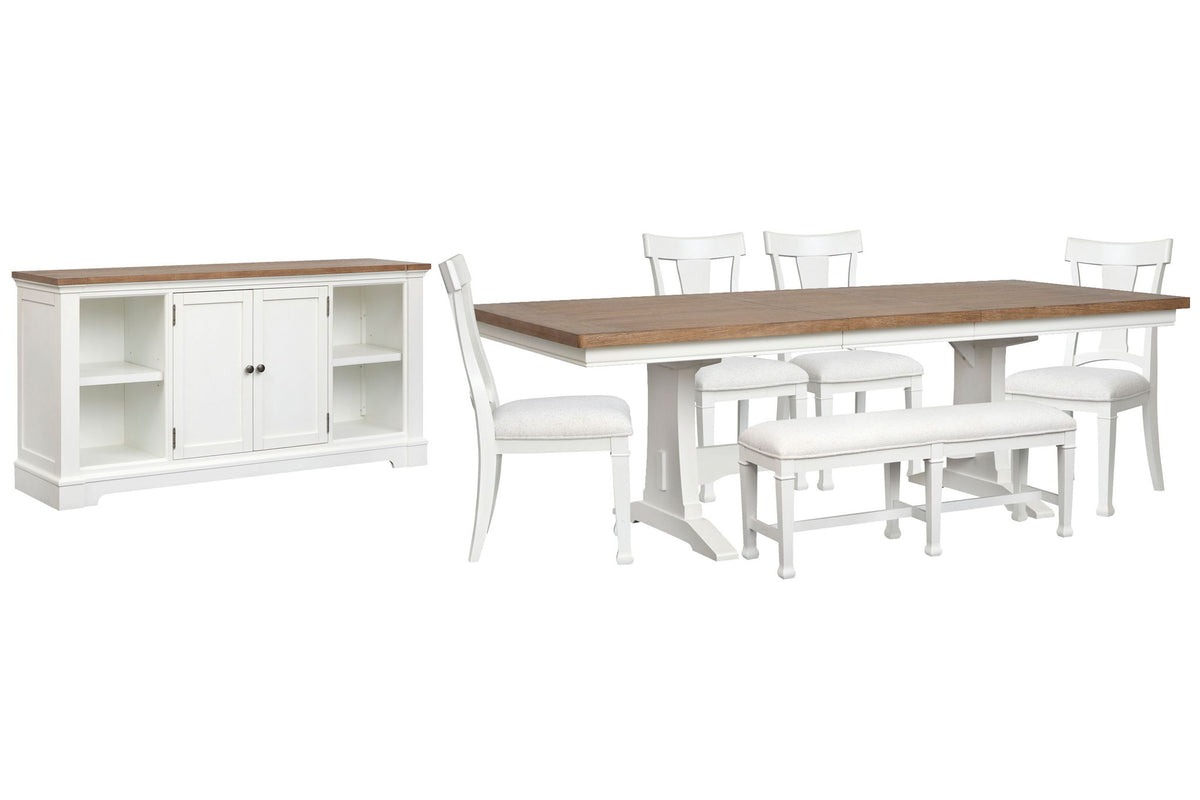 Kingston - Extendable Trestle Dining Table Set