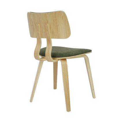 Jaguar - Curved Back Wood Dining Chair With Faux Leather Seat