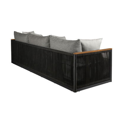 Artesia - 4 Piece Outdoor Patio Conversation Set - Teak / Dark Gray