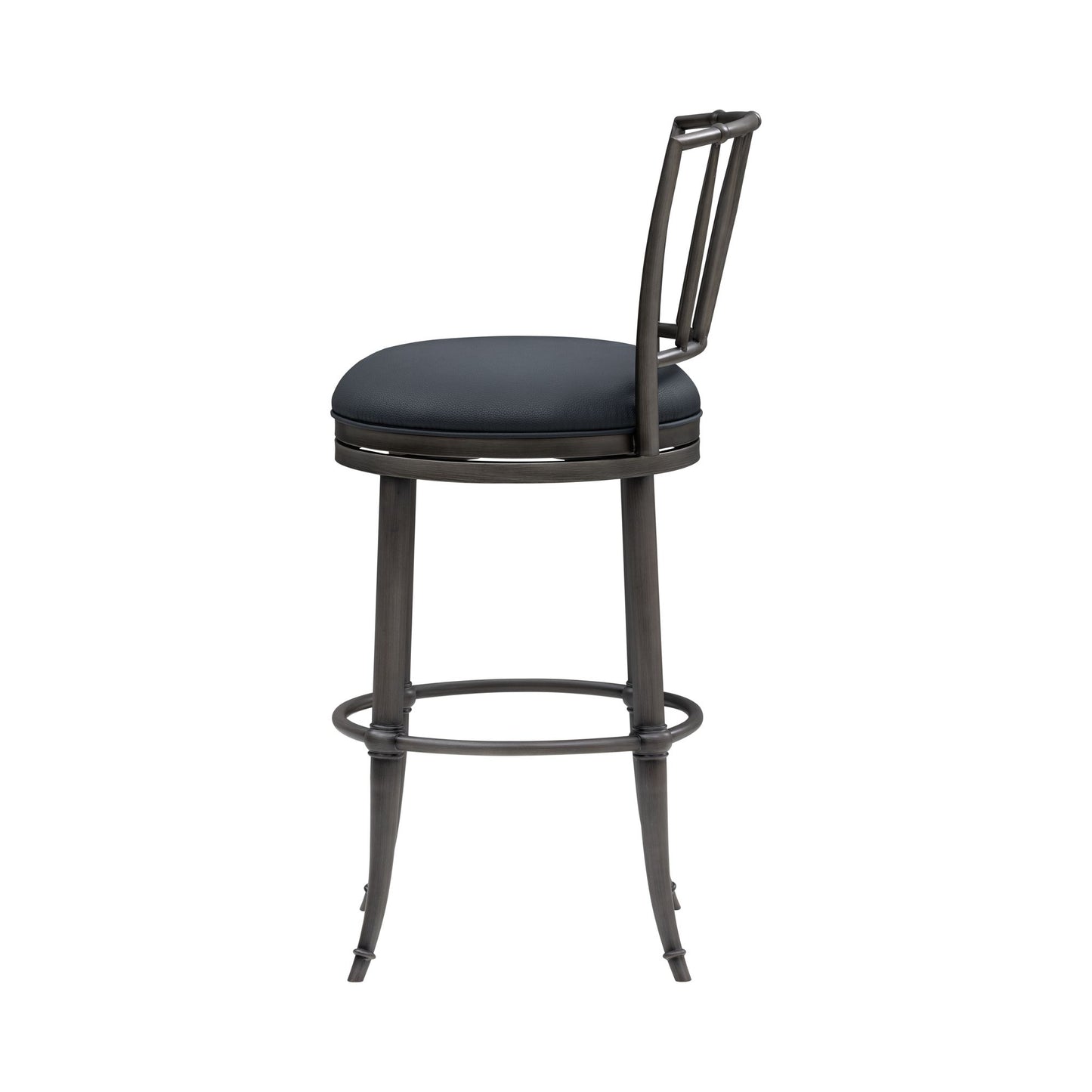Vince - Commercial Grade Steel Frame Faux Leather Upholstered Swivel Bar Height Barstool