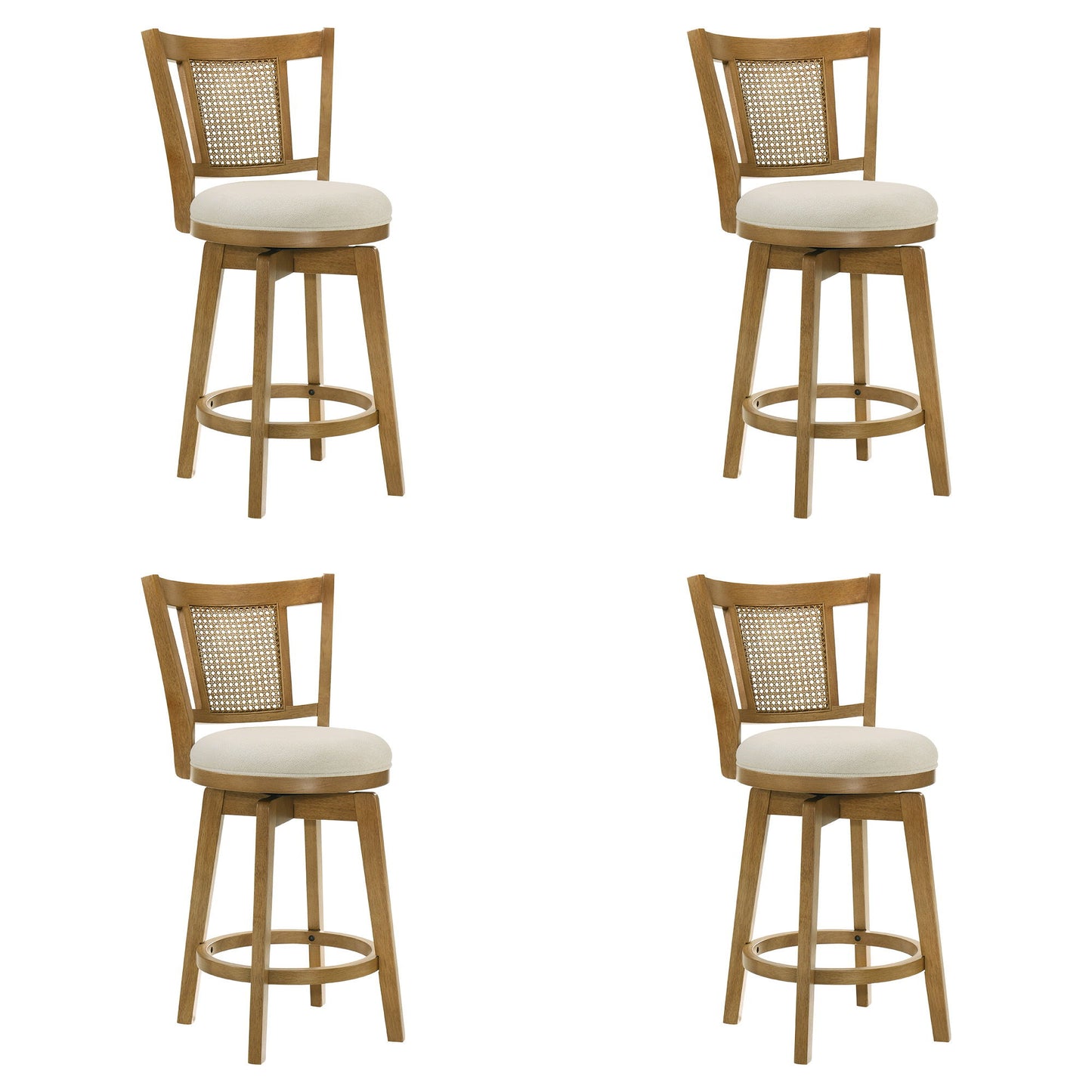 Isla - 30" Amber Glow Bar Height Rubberwood Swivel Barstool