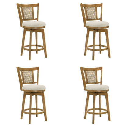 Isla - 30" Amber Glow Bar Height Rubberwood Swivel Barstool