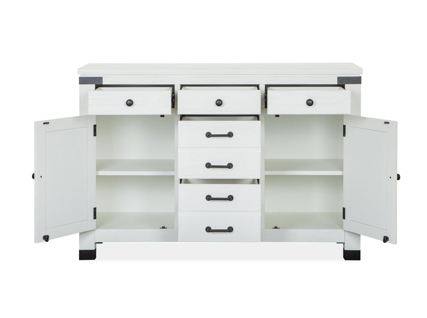 Harper Springs - Server With Hutch - Silo White