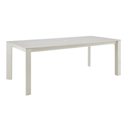 Breeze - Powder Coated Metal Rectangle Outdoor Dining Table With Sintered Stone Table Top - Cream