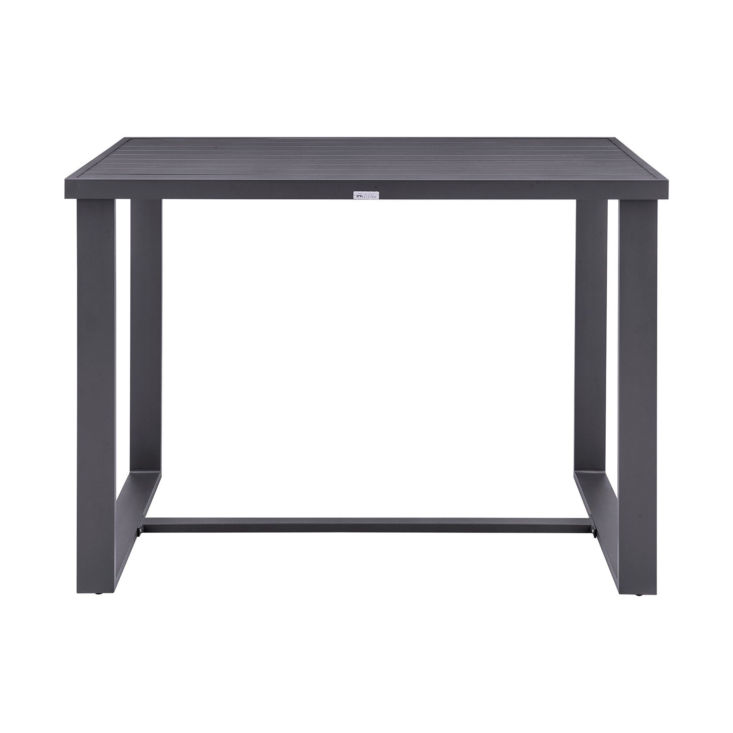 Menorca - Outdoor Patio 5-Piece Bar Table Set In Aluminum With Gray Cushions