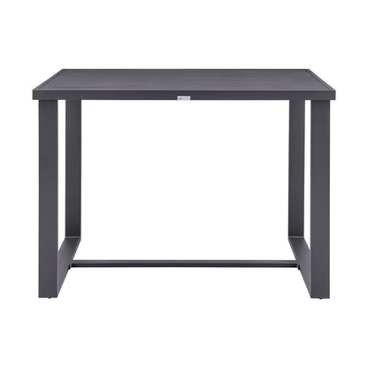 Menorca - Outdoor Patio 5-Piece Bar Table Set In Aluminum With Gray Cushions
