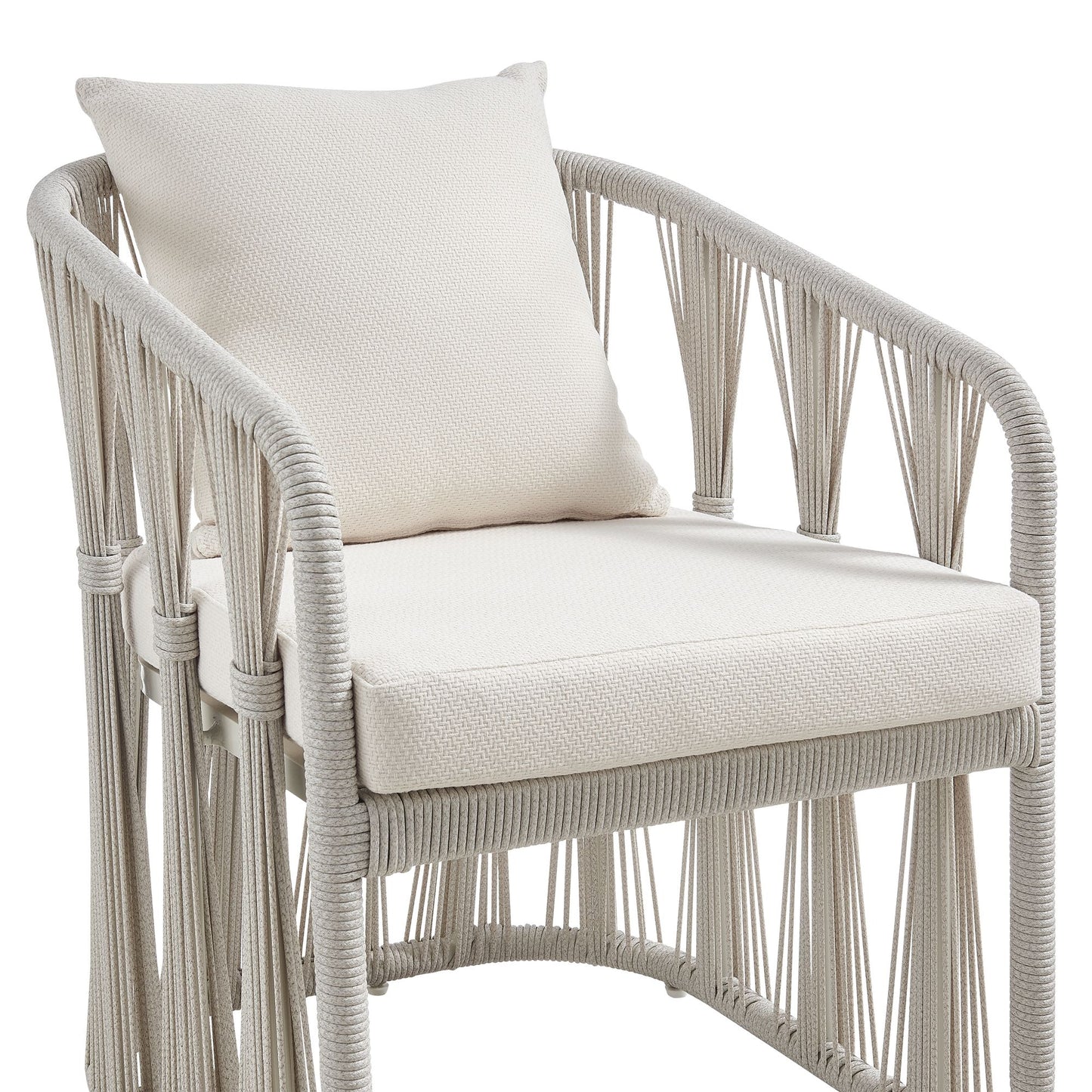 Breeze - Cream Metal Outdoor Dining Chair With Cushions - Pearl