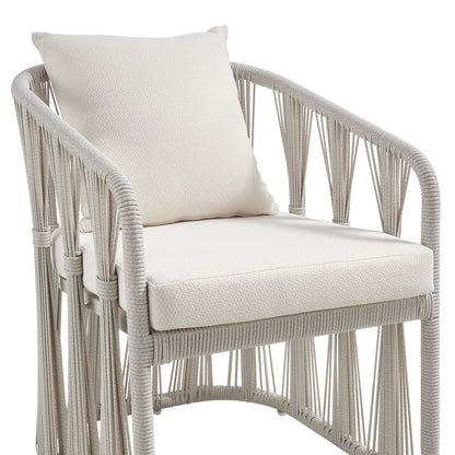 Breeze - Cream Metal Outdoor Dining Chair With Cushions - Pearl