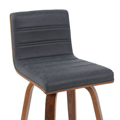 Vienna - Modern Counter Height Swivel Bar Stool - Walnut Finished Wood Frame