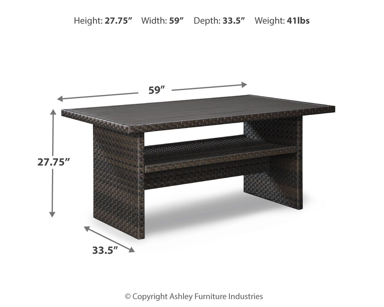Easy Isle - RECT Multi-Use Table - Dark Brown / Beige