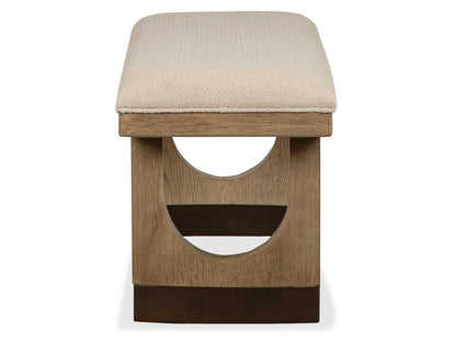 Tristan - Upholstered Backless Bench With U-Shaped Legs - Swiss Coffee