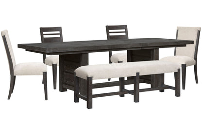 Plum Creek - 6 Piece Extendable Trestle Dining Table Set