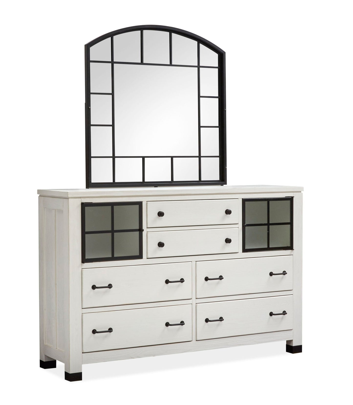 Harper Springs - Door Dresser With Shaped Mirror - Silo White