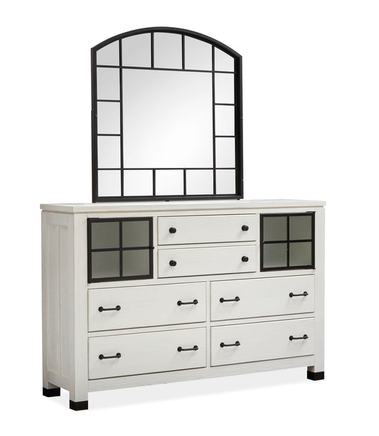 Harper Springs - Door Dresser With Shaped Mirror - Silo White