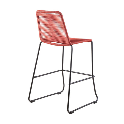 Shasta - 30" Outdoor Metal And Rope Stackable Barstool