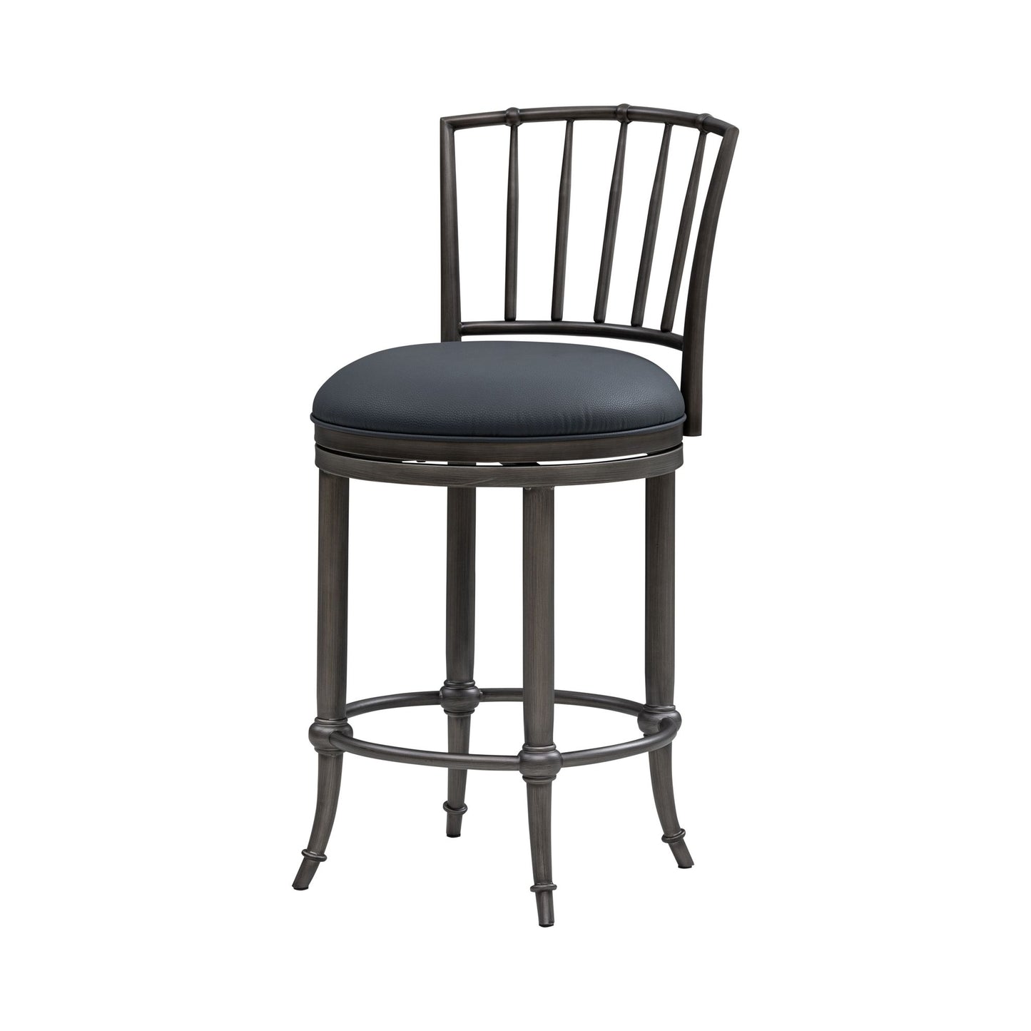 Vince - Commercial Grade Steel Frame Faux Leather Upholstered Swivel Counter Height Barstool